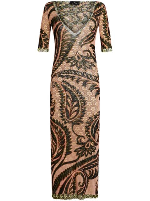 ETRO robe longue à imprimé cachemire