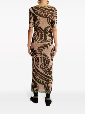 ワンピース ETRO FW25 Etro Knee Dress (WRHA0237 99JJD10 S9883) Etro Paisley Knee-Length Dress | Neiman Marcus