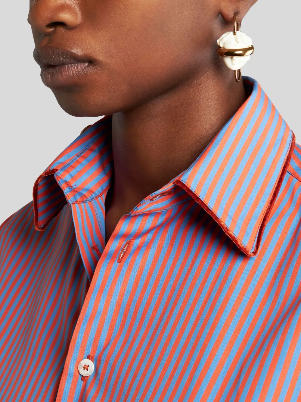  Etro Head-motif Single Earring - White 