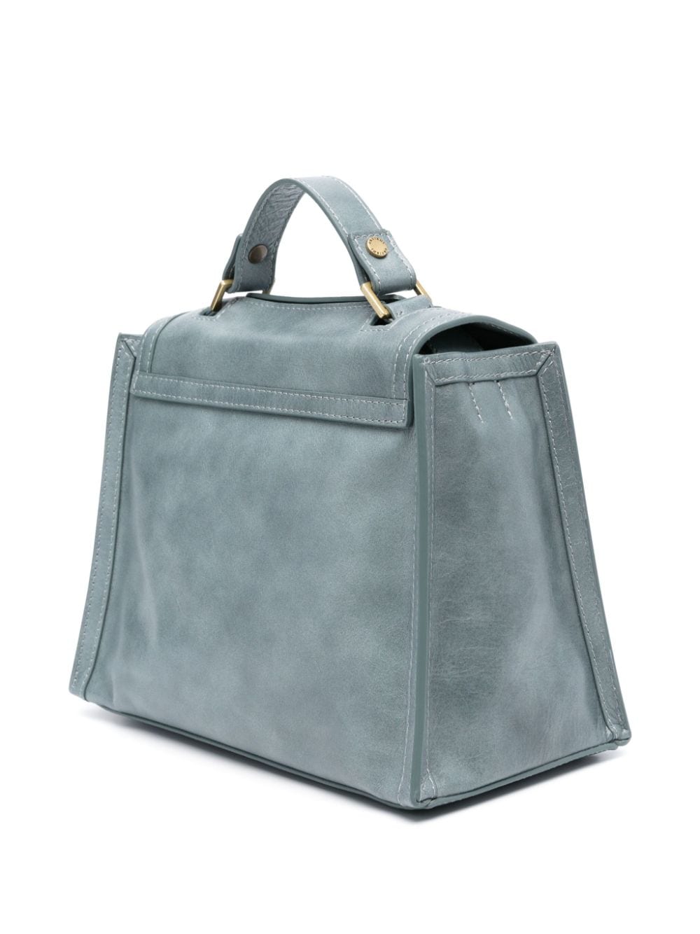Shop Orciani Small Sveva Leather Shoulder Bag In Blue