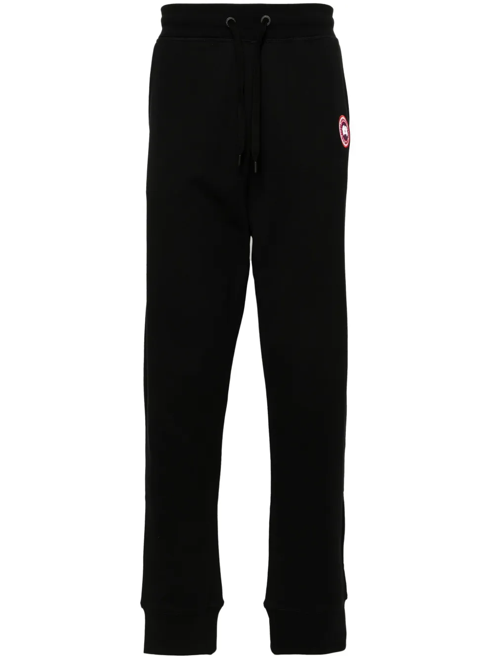 Canada Goose Men Black Cotton Logo Patch To The Front Elasticated Ankles Elasticated Drawstring Wais In Black
