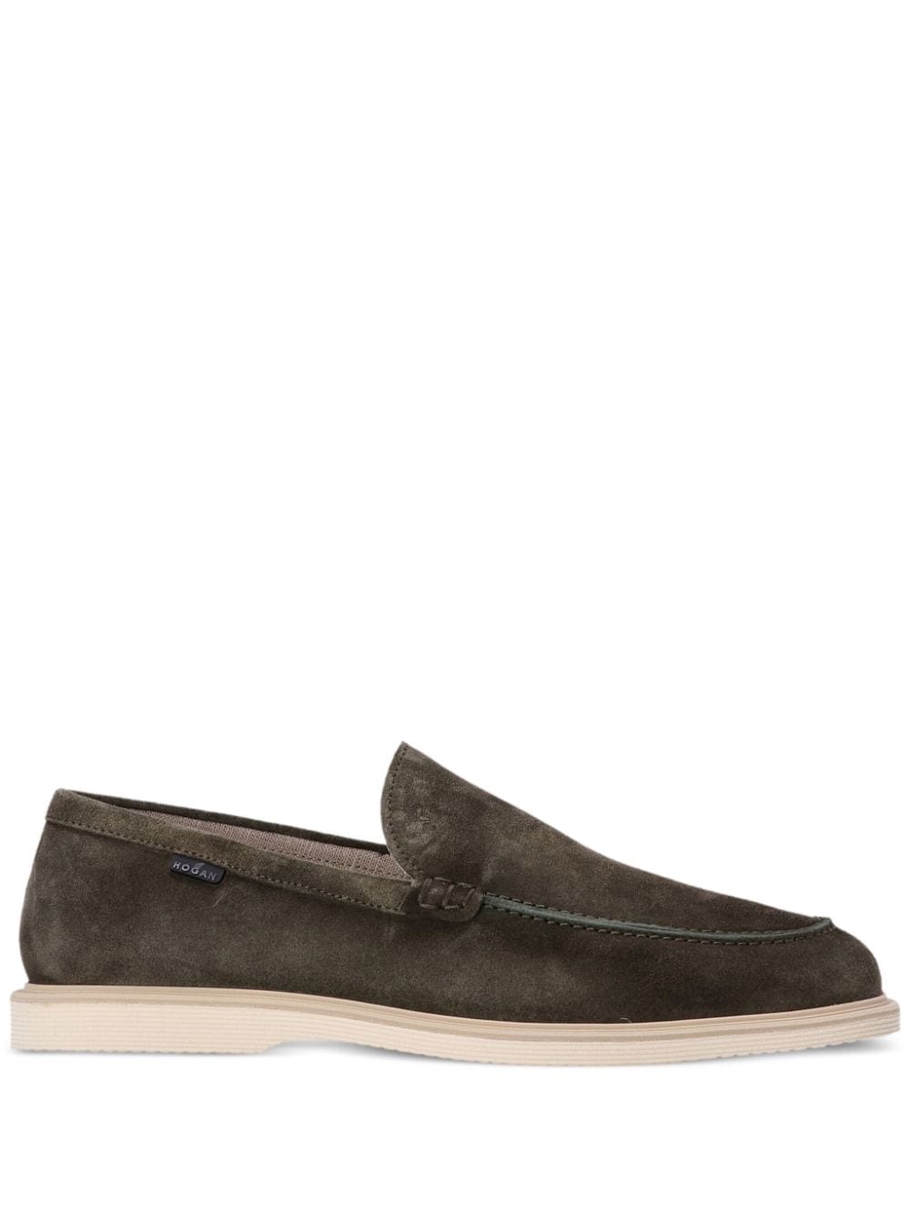 Hogan H633 Suede Loafers In Green