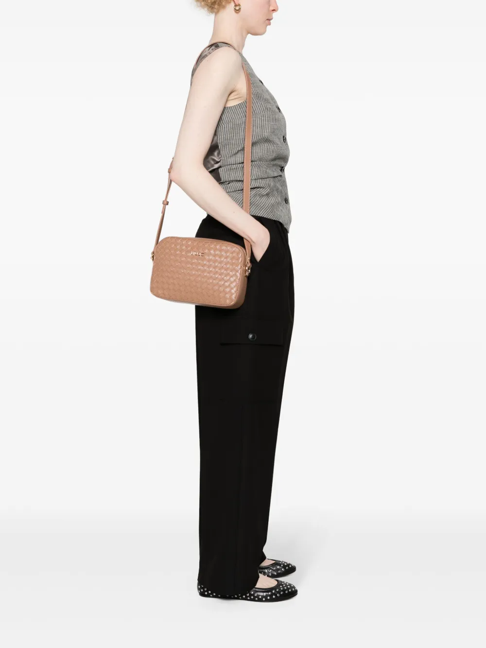 LIU JO Crossbodytas met logo - Bruin