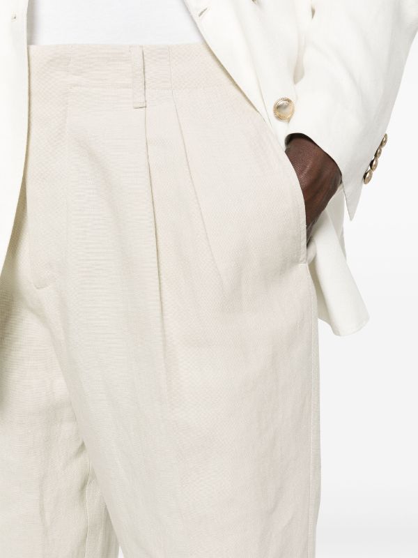 Linen tapered trousers