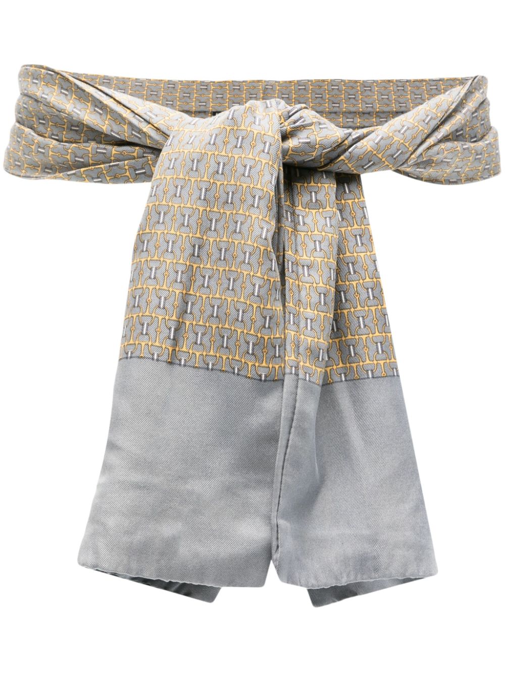 Hermès Pre-Owned 1990s Ascot silk scarf - Grigio
