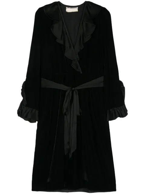 Saint Laurent Pre-Owned 1980s velvet belted midi dress 