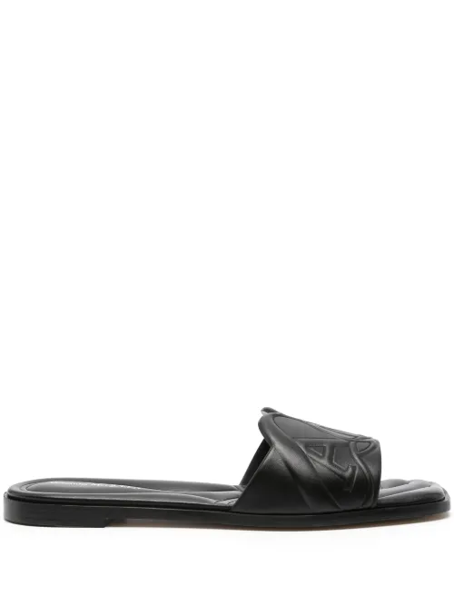 Sandales en cuir à logo embossé - Alexander McQueen - Modalova