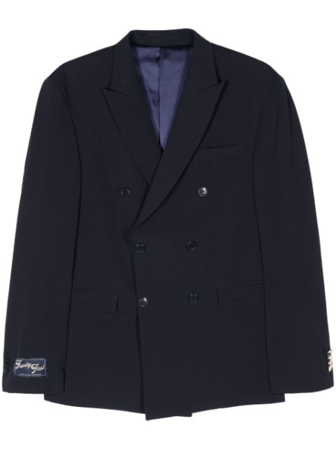 Family First twill double-breasted blazer