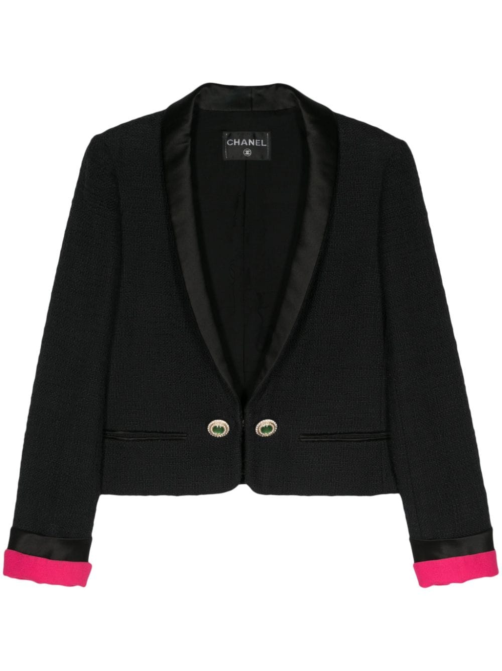 Pre-owned Chanel 2012 Boucle Tweed Jacket In Black