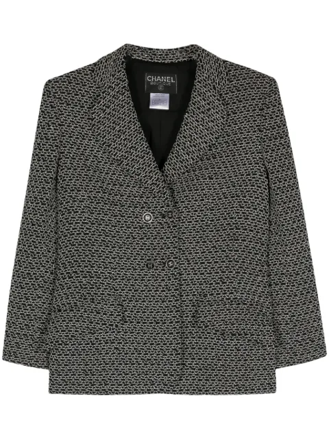 CHANEL Pre-Owned blazer de tweed con doble botonadura 1998