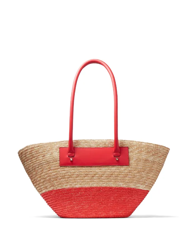 Jimmy Choo Beach Basket woven tote bag women Calf Leather Raffia One Size Neutrals