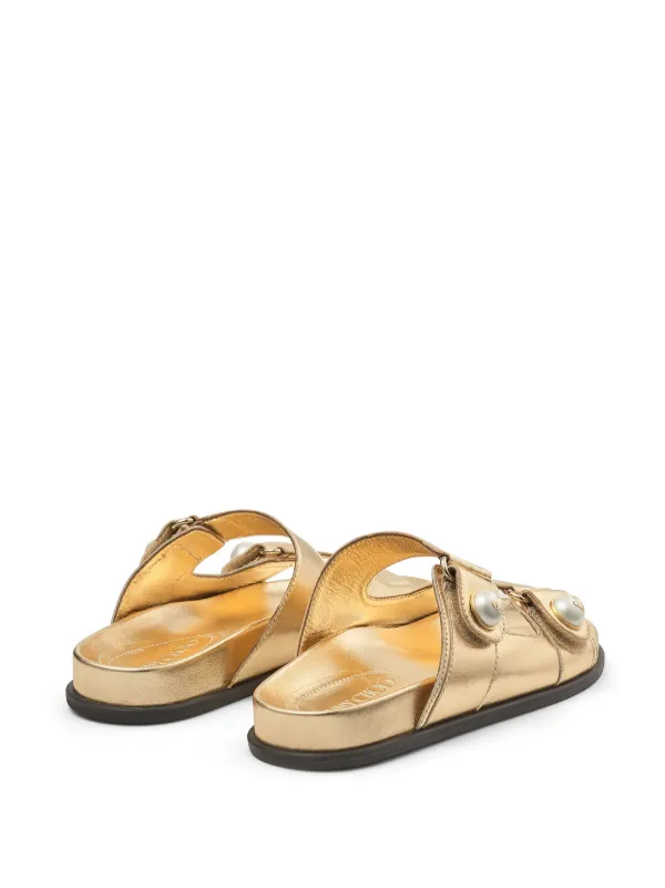 【Jimmy Choo】フェイエンス レザーサンダル 25mm Jimmy Choo Fayence レザーサンダル | ゴールドトーン | FARFETCH JP