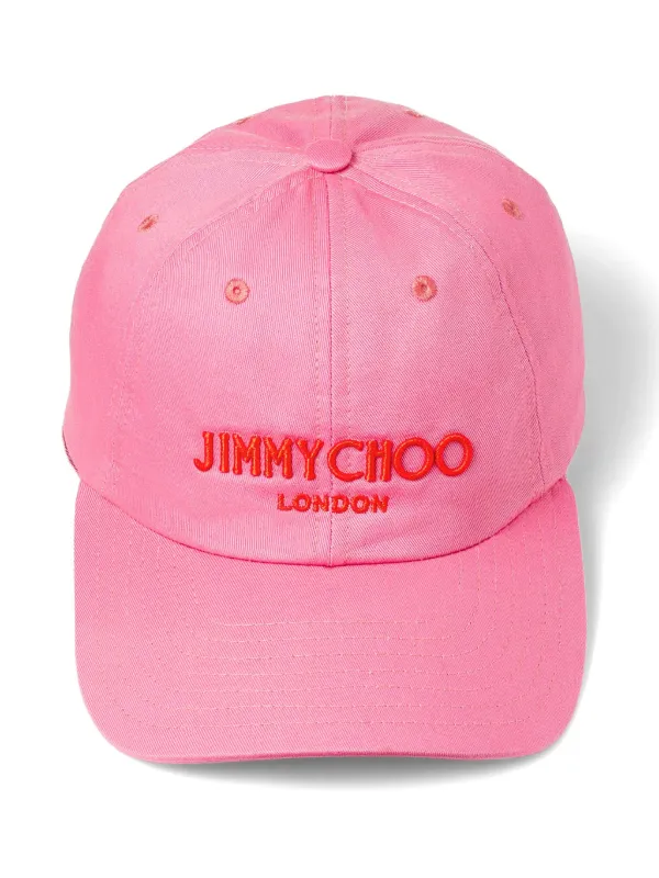 ★JIMMY CHOO★ロゴ キャップ Pacifico Pacifico|Black/Ecru Cotton Baseball Cap| JIMMY CHOO