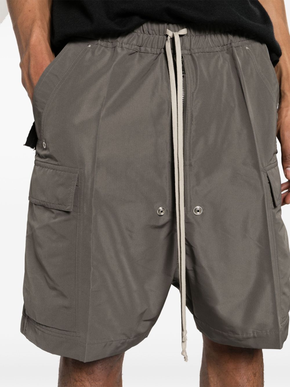Shop Rick Owens Cargobela Wide-leg Cargo Shorts In Grau