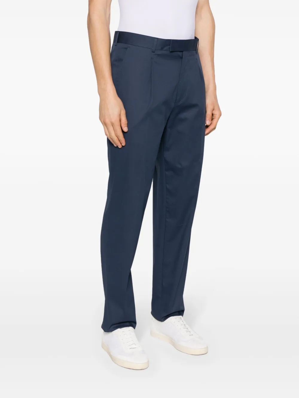 ZEGNA STRETCH-COTTON TAPERED-LEG TROUSERS