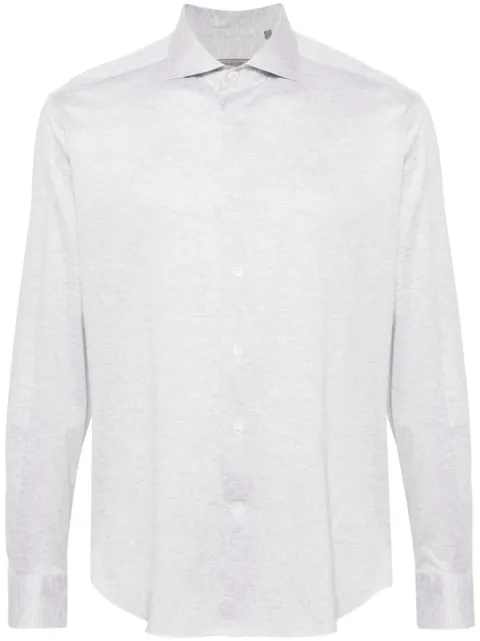 Corneliani piqué-weave long-sleeve shirt