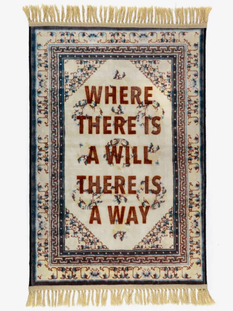 Seletti slogan-print burnt carpet (120cm x 80cm)