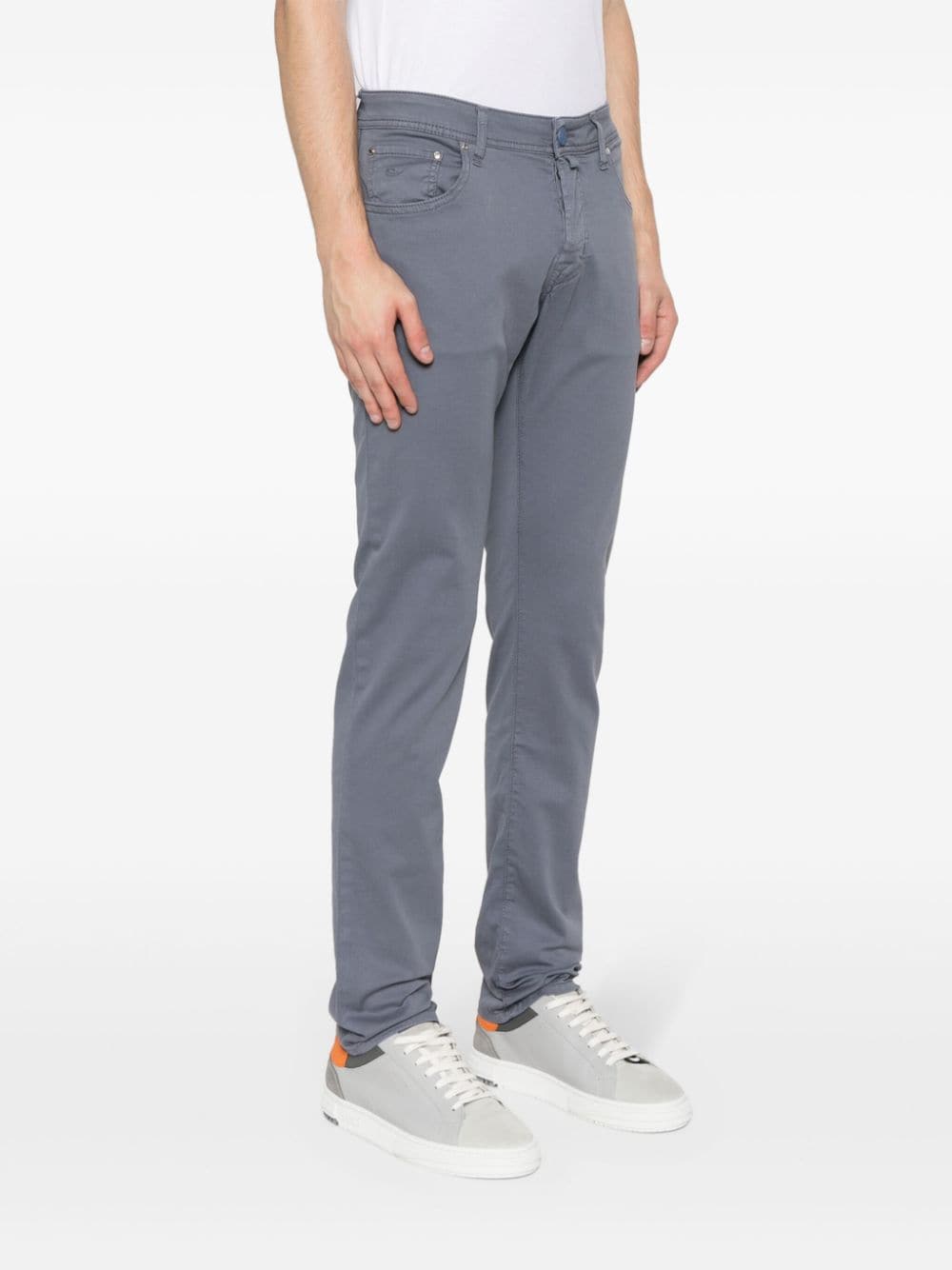 Shop Jacob Cohen Nick Slim-fit Trousers In Grey