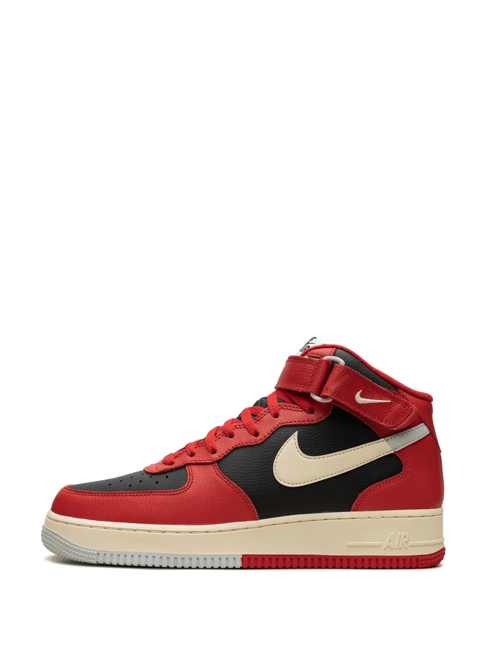 Nike air force 1 black and red top mid