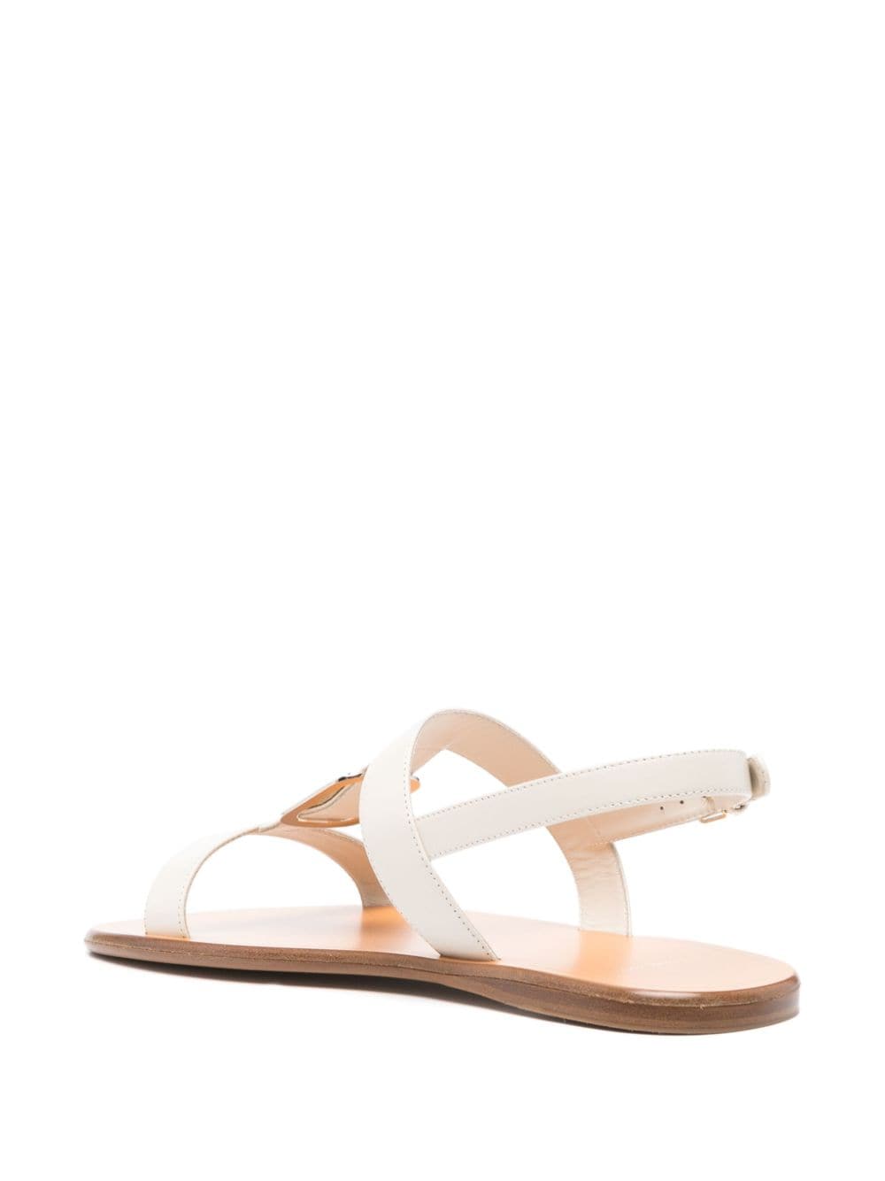 Shop Ferragamo Capri Leathers Sandals In Neutrals