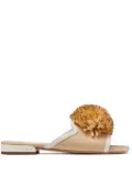 Jimmy Choo Nako pompom mules - Neutrals