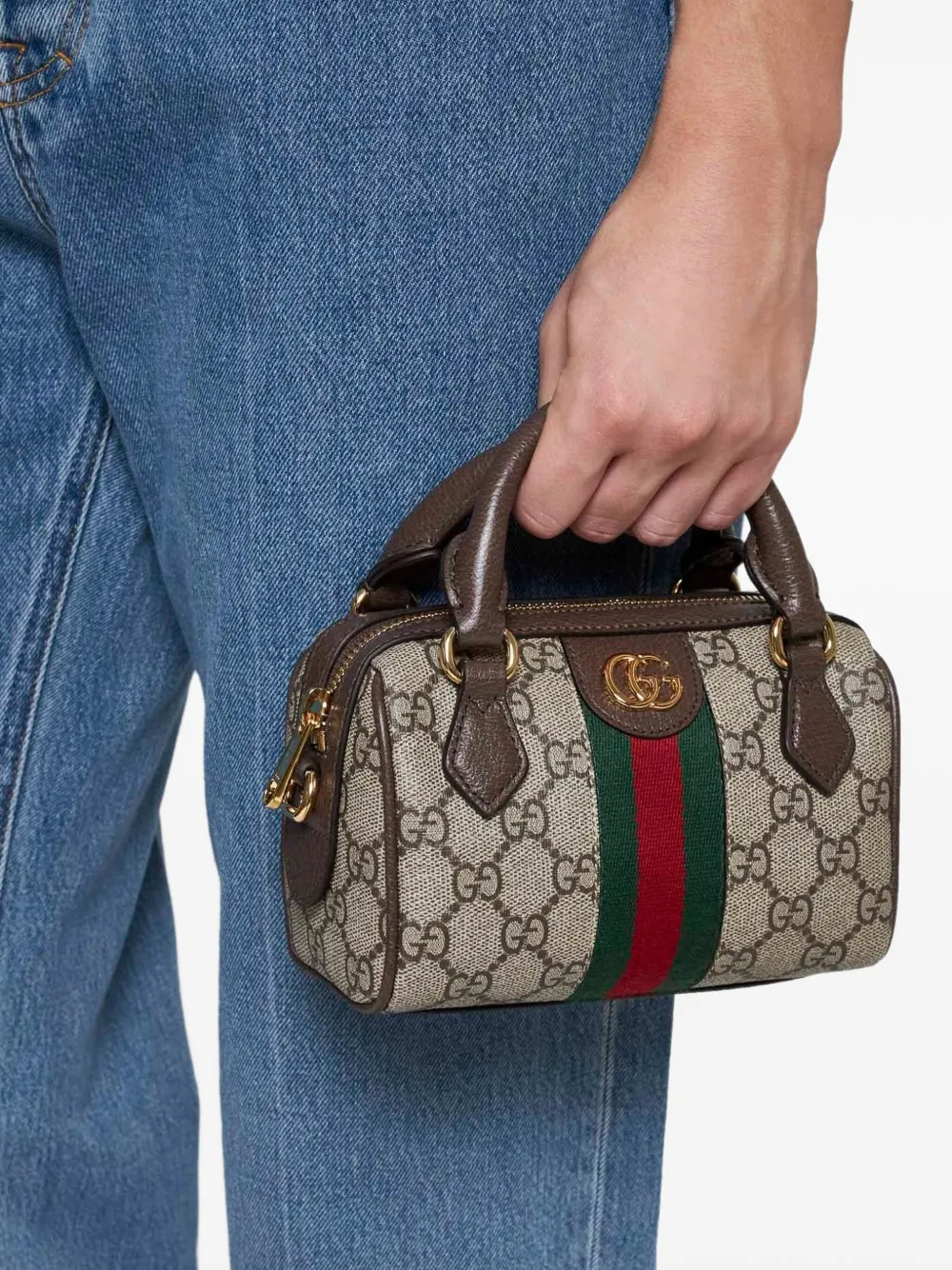 Gucci Ophidia GG Supreme kleine tas Bruin