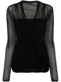 Givenchy mesh wrap blouse - Black