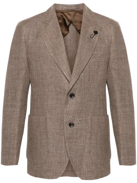 Lardini single-breasted linen blend blazer