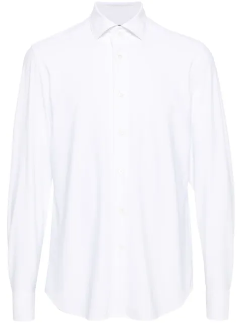 Corneliani spread-collar stretch-jersey shirt