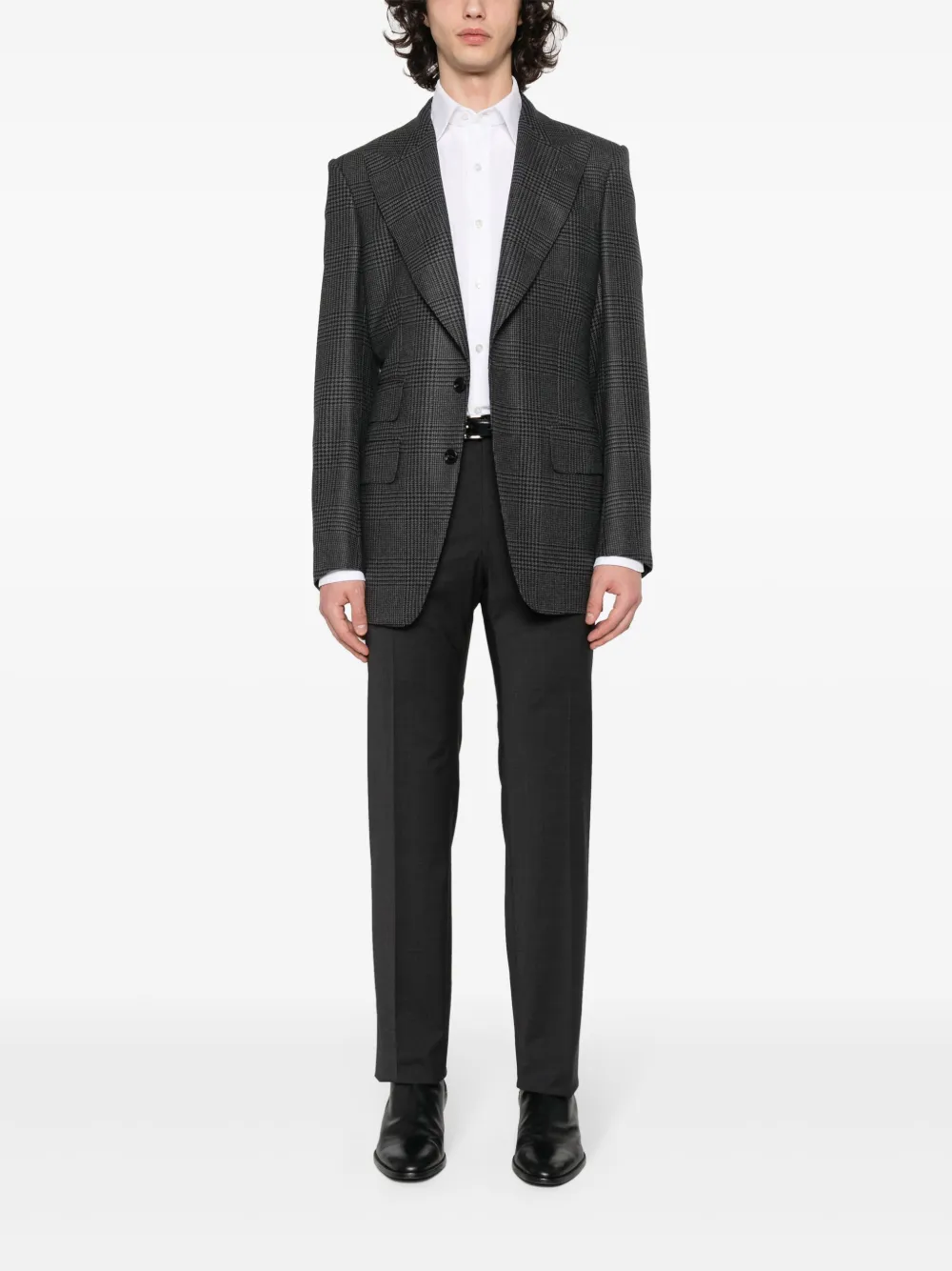 Shop Corneliani Tapered Leg Trousers In Grey