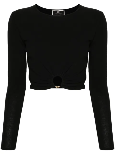 Elisabetta Franchi pull crop à plaque logo