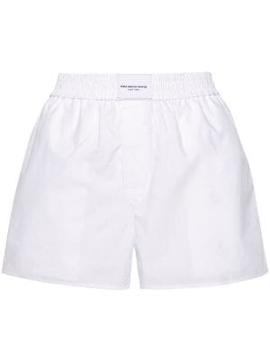 Alexander Wang logo-waistband Leather Shorts - Farfetch