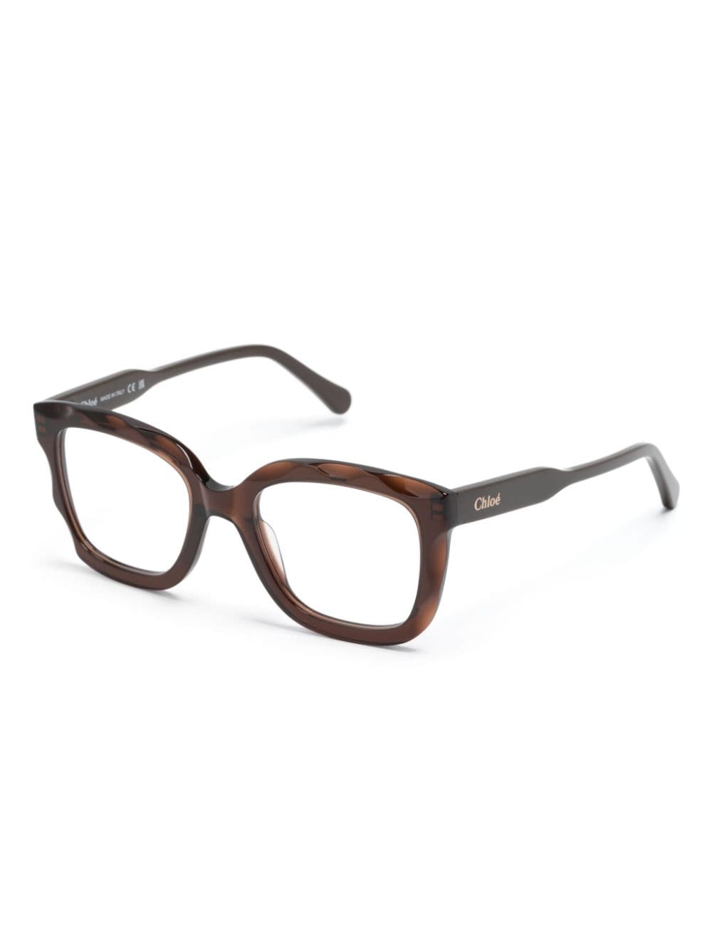Shop Chloé Square-frame Glasses In Brown