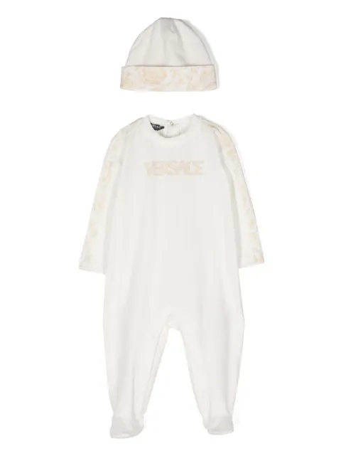 Versace Kids Barocco-print cotton babygrow set