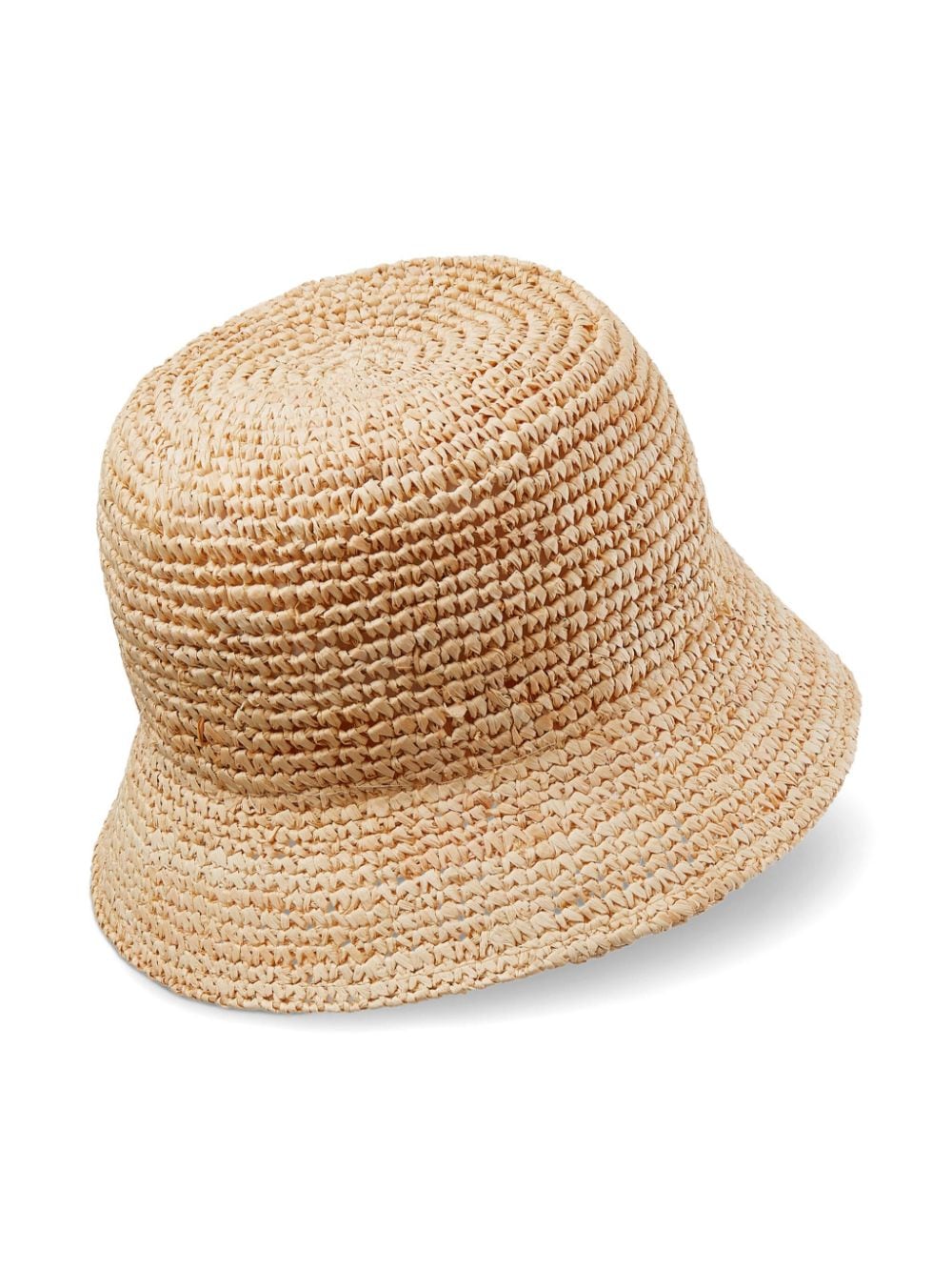 Jimmy Choo Atena raffia hoed met geborduurd logo - Beige