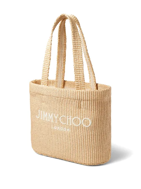 Jimmy Choo medium logo-embroidered beach bag BEACHTOTEEWMJYN - 2