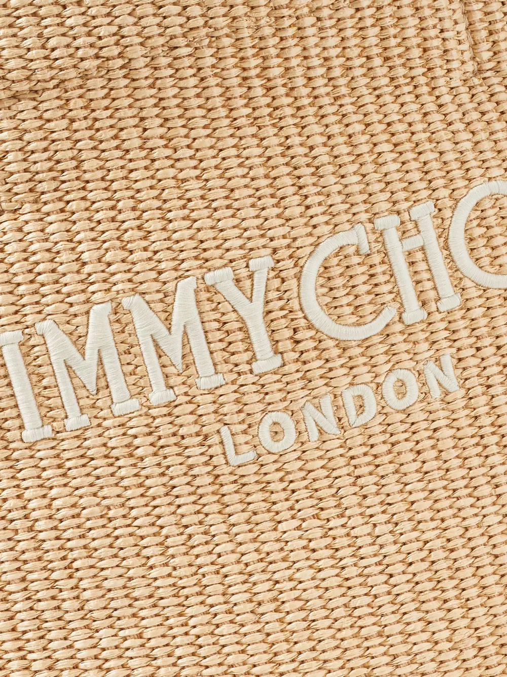 Jimmy Choo Strandtas met geborduurd logo Beige