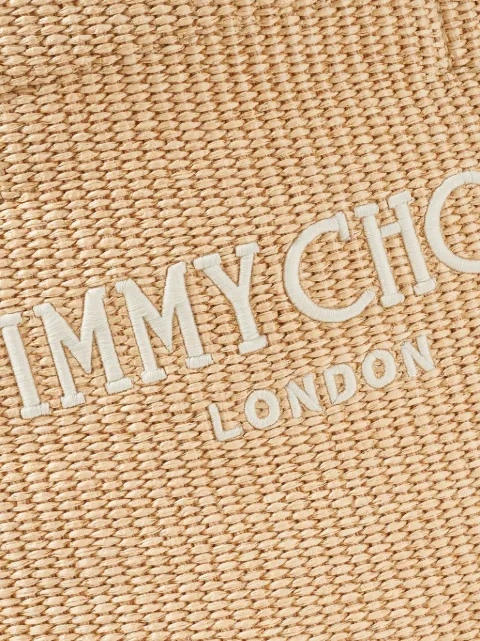 Jimmy Choo medium logo-embroidered beach bag BEACHTOTEEWMJYN - 3