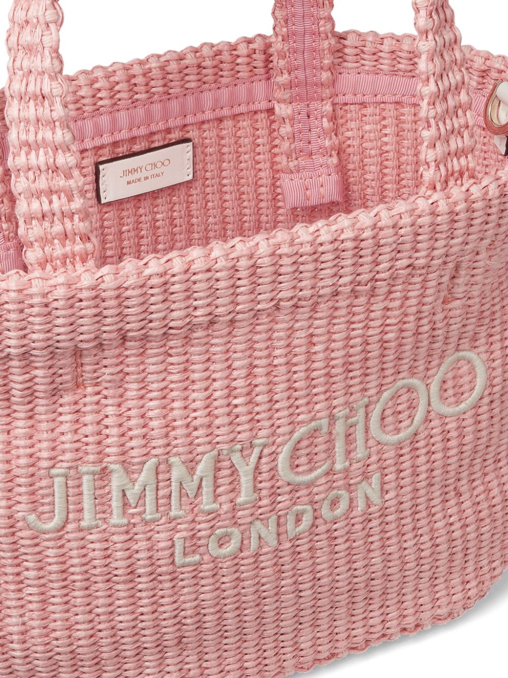 Jimmy Choo mini logo-embroidered beach bag Women