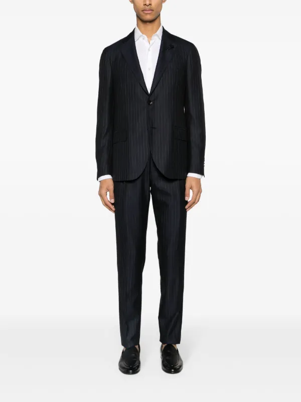 Lardini ストライプ シングルスーツ | ブルー | FARFETCH JP