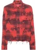 R13 plaid-check cropped shirt - Red