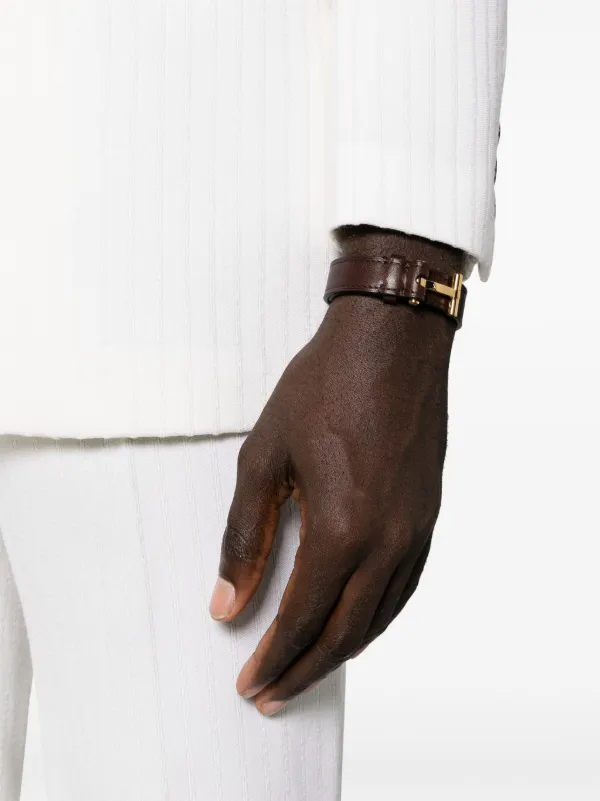 TOM FORD Lederarmband Mit T Verschluss Gold FARFETCH DE
