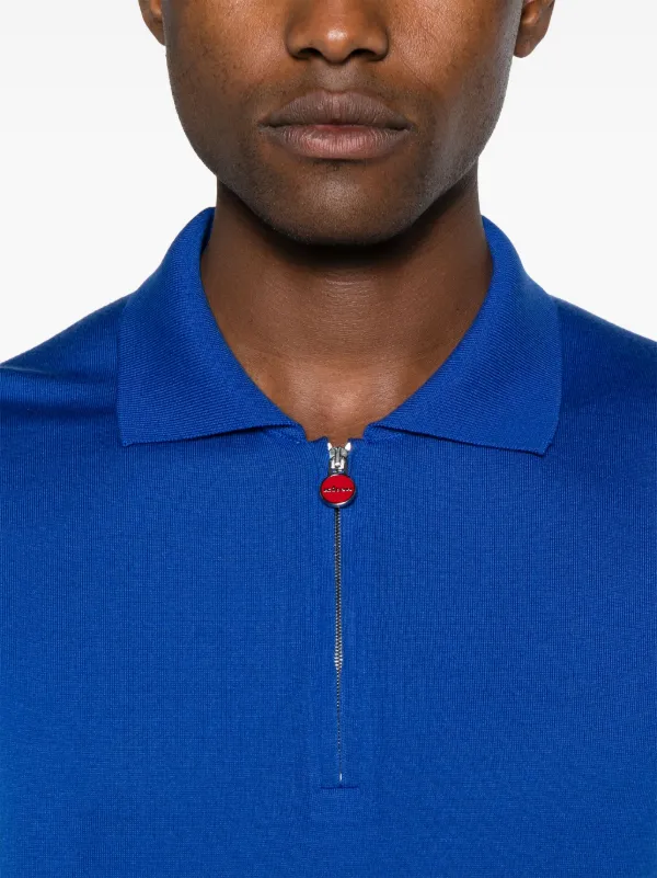 Tシャツ・カットソー Kiton SS25 Short-sleeved polo-zip (UMKX33Z60H01I DARK BLUE) POLO WITH ZIP – Suit Negozi Row