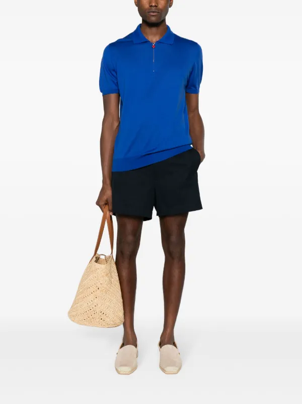 【直営・関税送料込】Cotton polo shirt dr Kiton zip-up Cotton Polo Shirt | Blue | FARFETCH JO