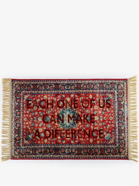 Seletti Teppich mit eingebranntem Slogan-Print (120cm x 80cm)