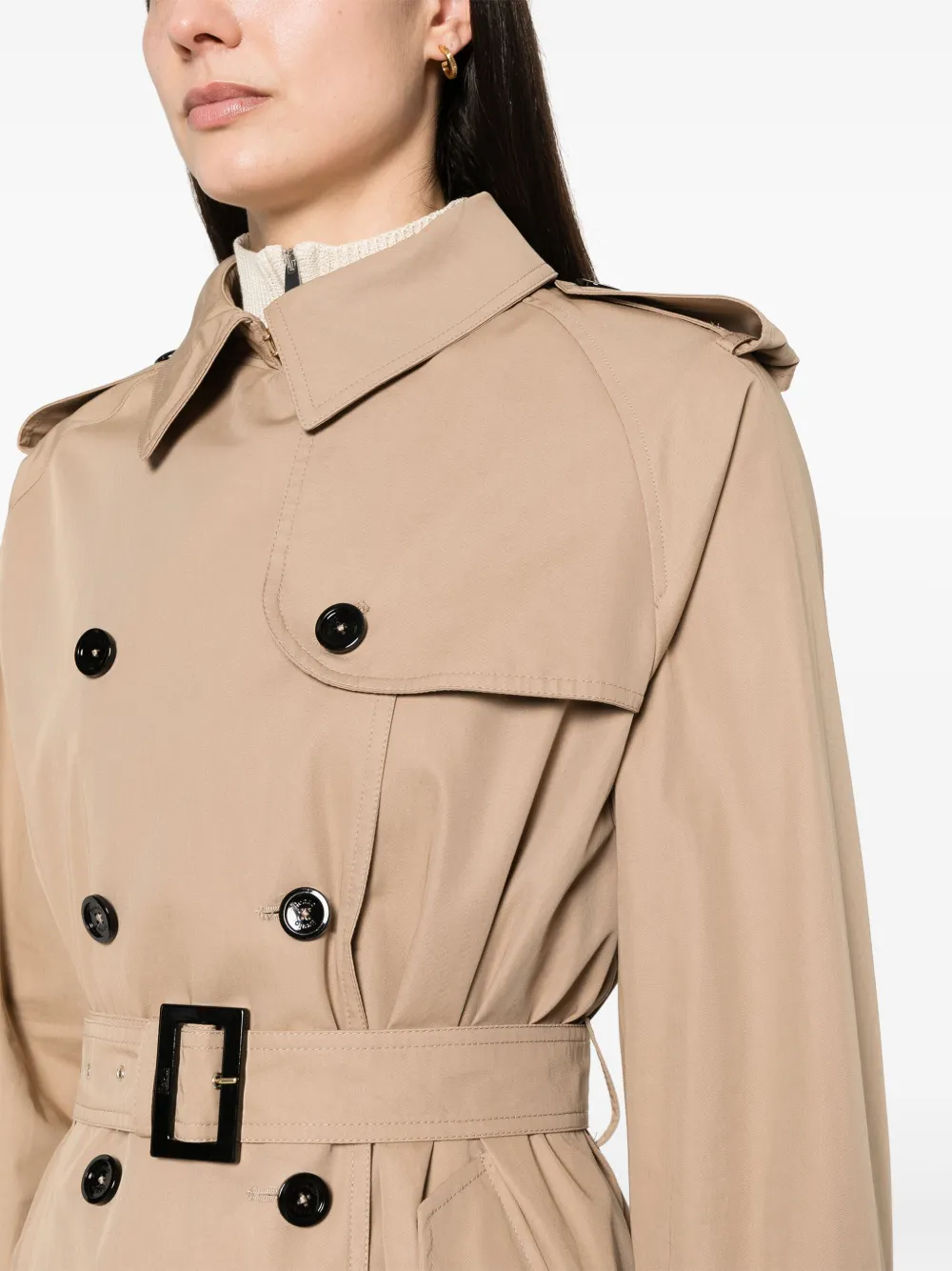 Shop Herno Belted Cotton Trench Coat In Neutrals