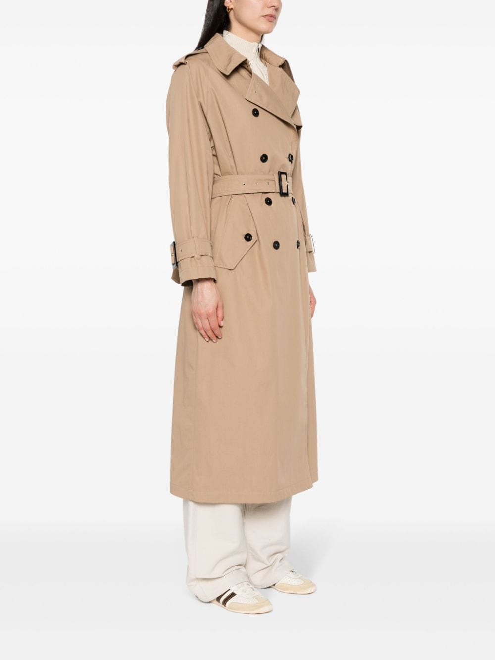 Shop Herno Belted Cotton Trench Coat In Neutrals