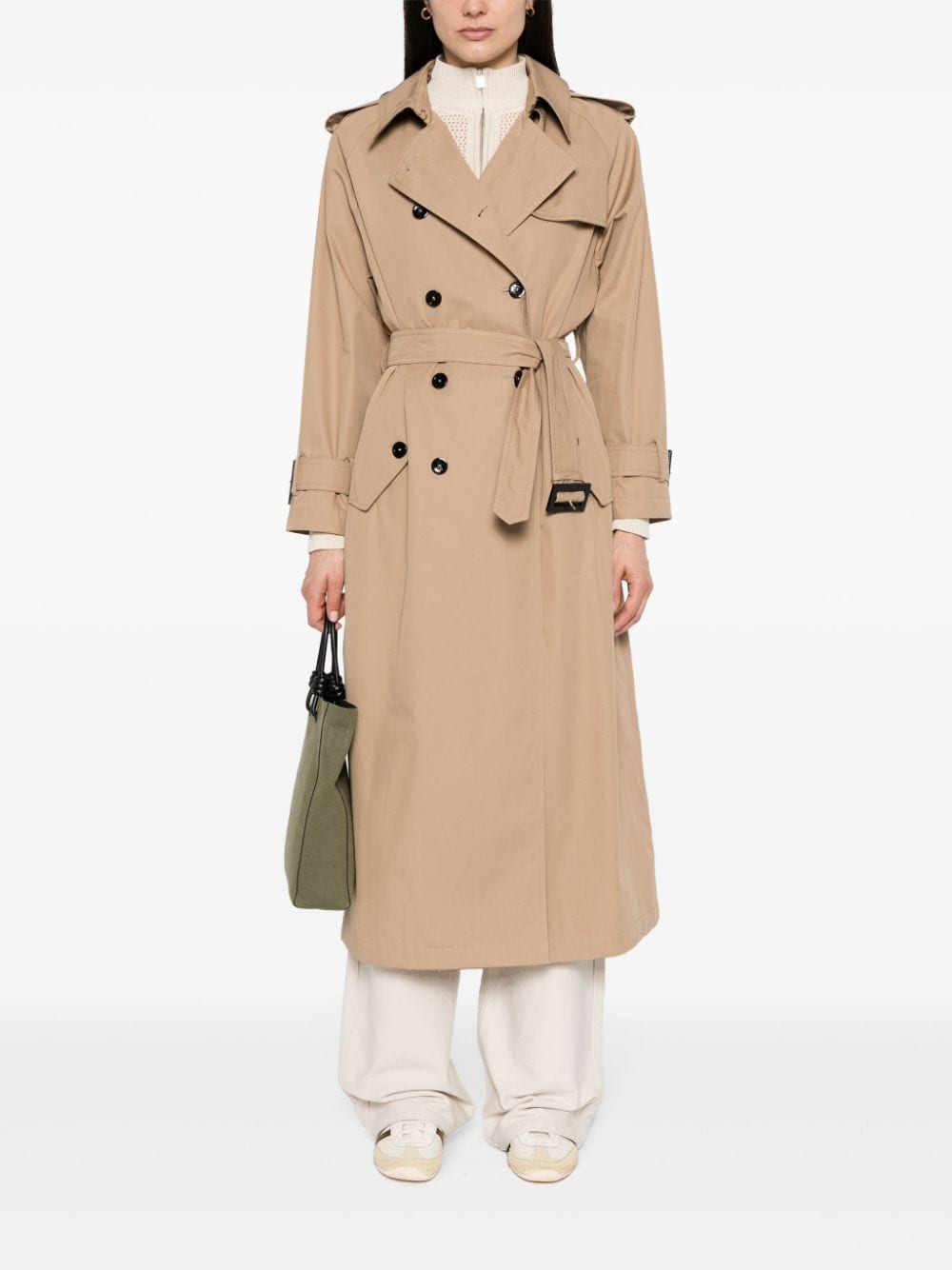 Shop Herno Belted Cotton Trench Coat In Neutrals
