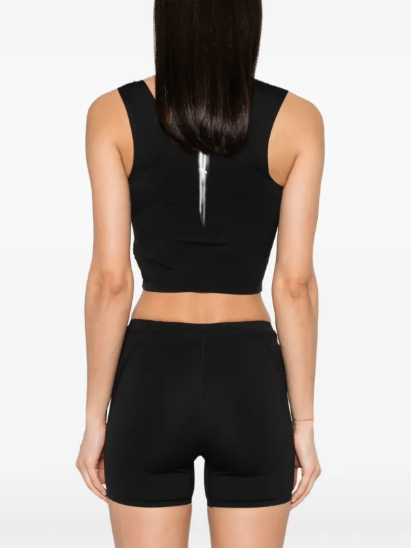Y-3 logo-print Cropped Performance Top | Black | FARFETCH