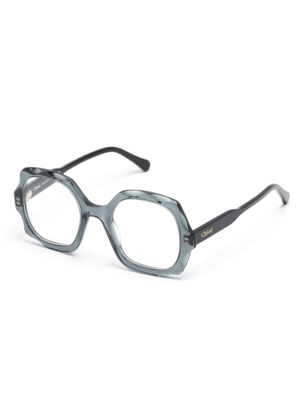 Shop Chloé Geometric-frame Glasses In Schwarz